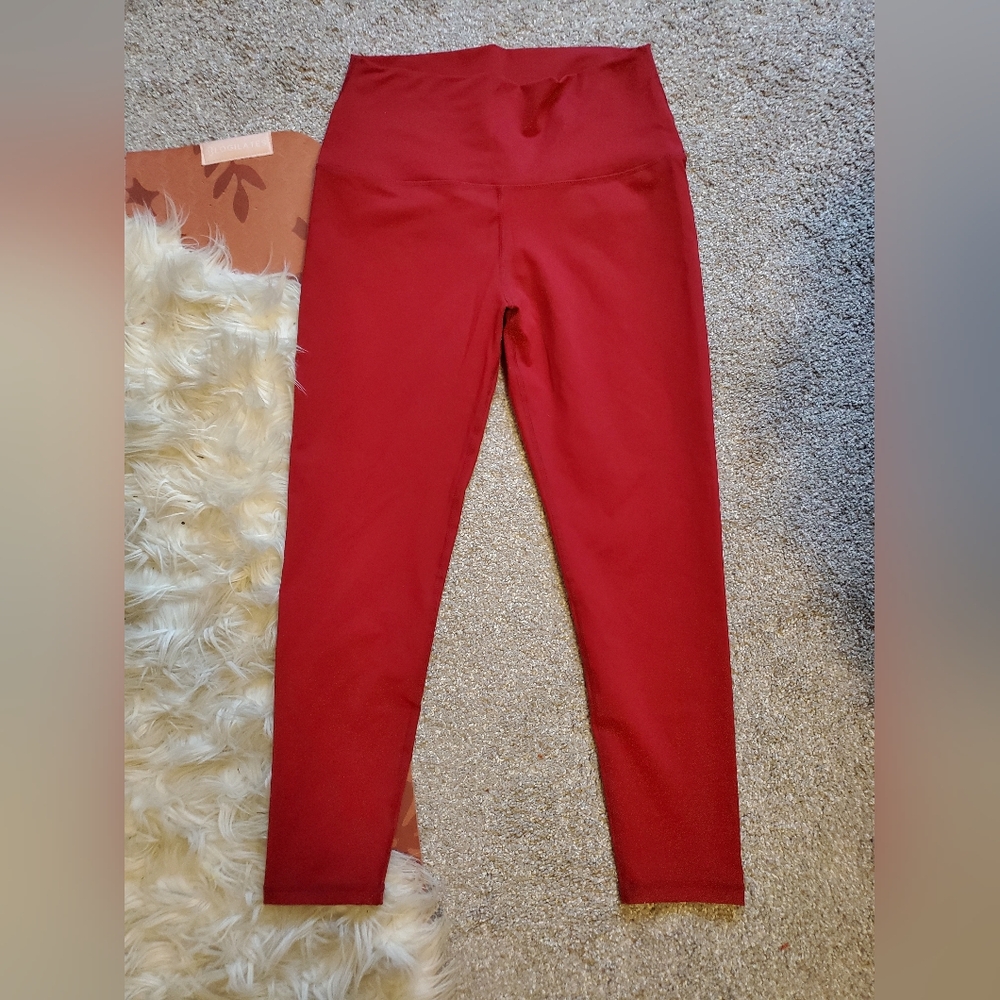 Maroon Adult Leggings Size Xl